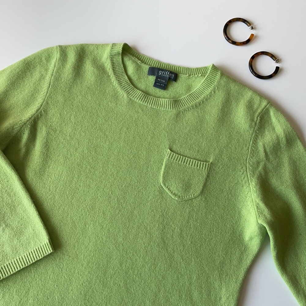 GRIFFEN CASHMERE Green Cashmere Sweater. Size SP